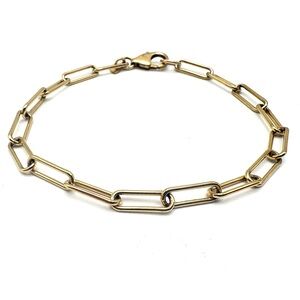 14k Yellow Gold Filled Paperclip Chain Bracelet